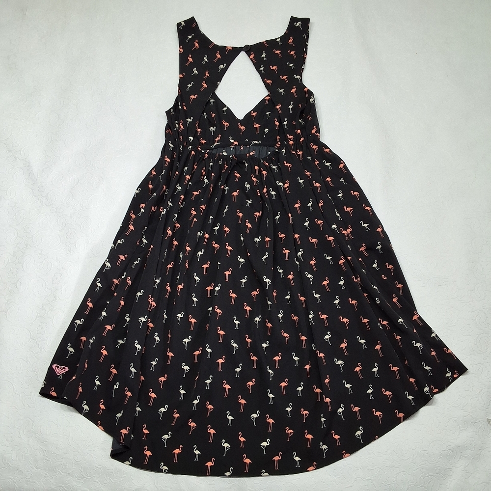Roxy Sleeveless Flamingo Print Mini Dress Size M - Picture 3 of 9